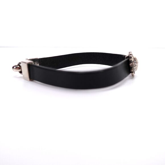 King Baby Star Concho Black Leather Bracelet With Hook Clasp .925 USA - Picture 4 of 11